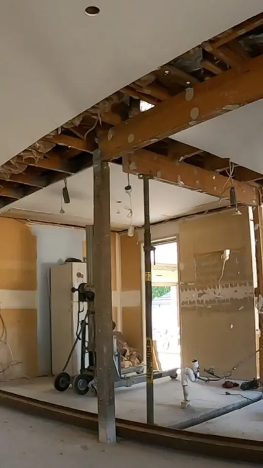 Timber framing around a new opening during a renovation