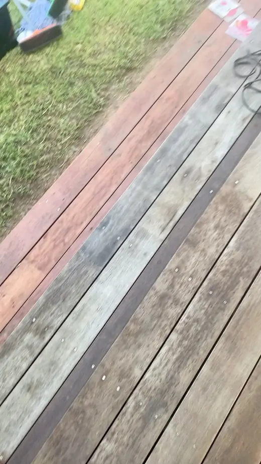 Timber deck boards laid on a framed deck